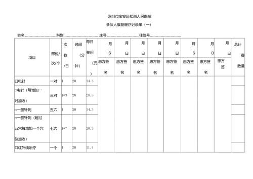康复治疗记录单(按日期).docx