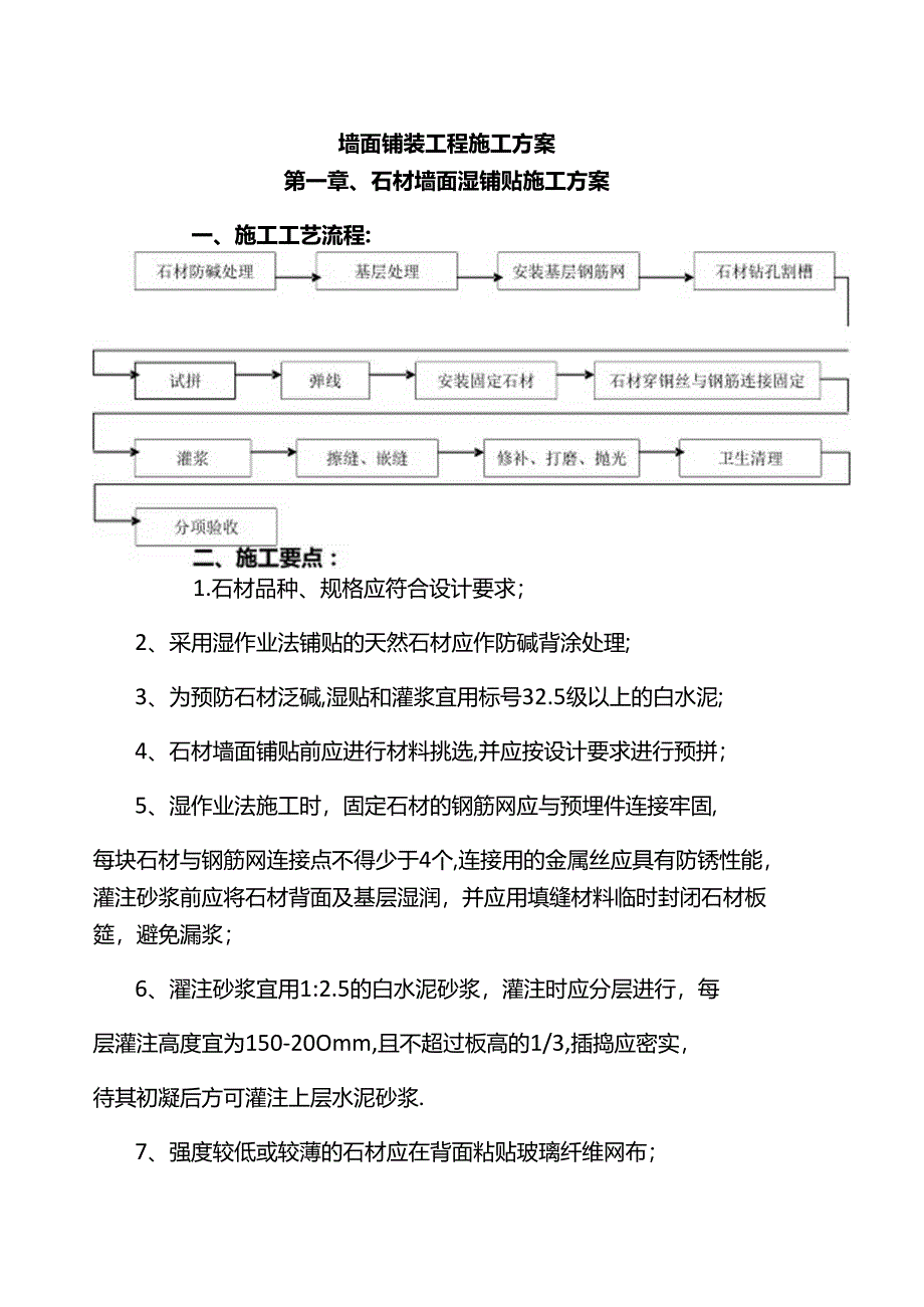 墙面铺装工程施工方案.docx_第1页
