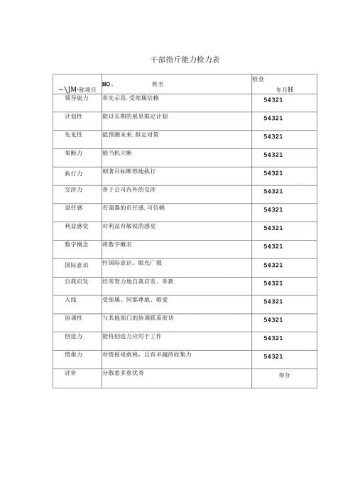 干部指导能力检查表模板.docx