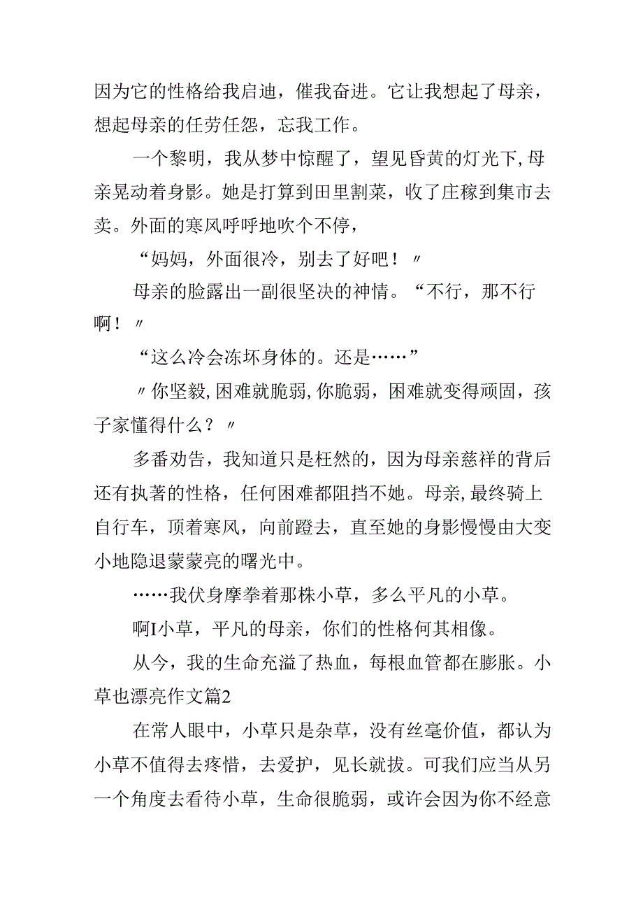 小草也美丽作文三篇.docx_第2页