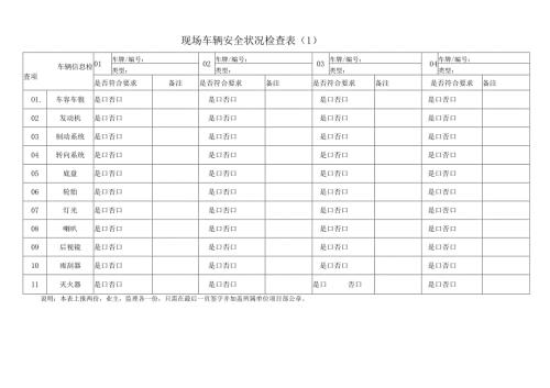 车辆安全检查表 .docx