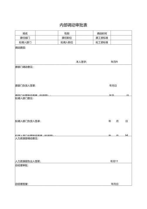 内部调动审批表.docx