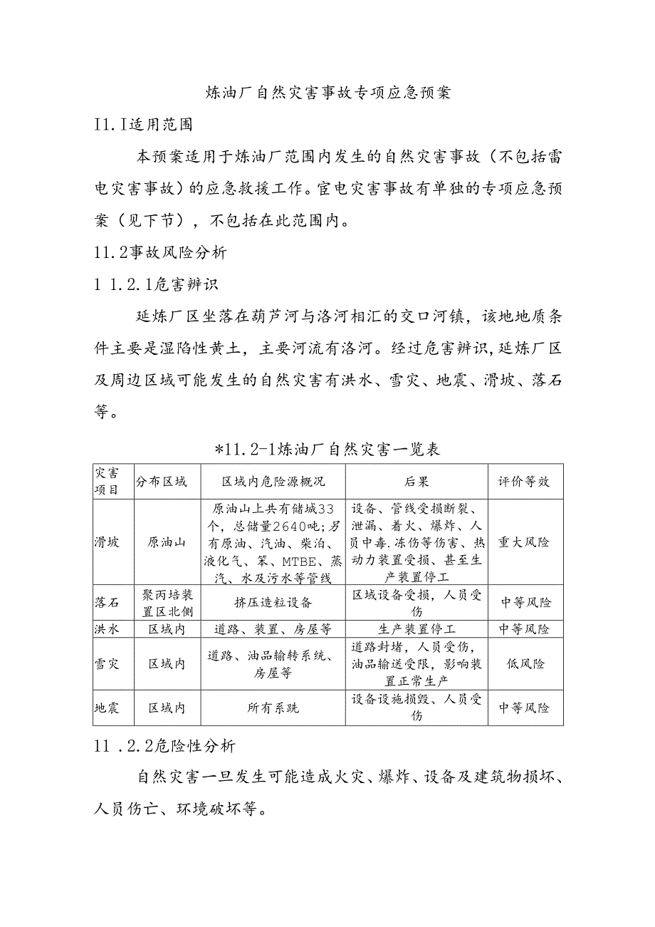炼油厂自然灾害事故专项应急预案.docx_第1页