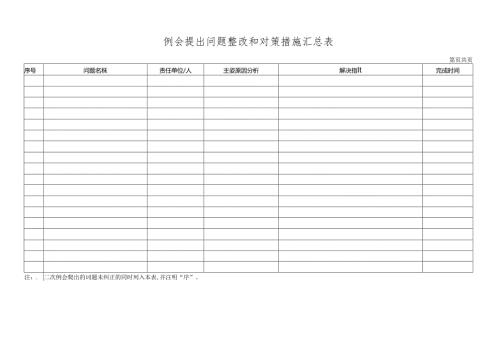 例会提出问题整改和对策措施汇总表.docx