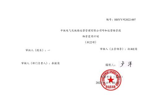 物资需用计划－2022－007（包头大门、克缺用料）.docx