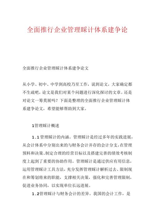 全面推行企业管理会计体系建议论文.docx