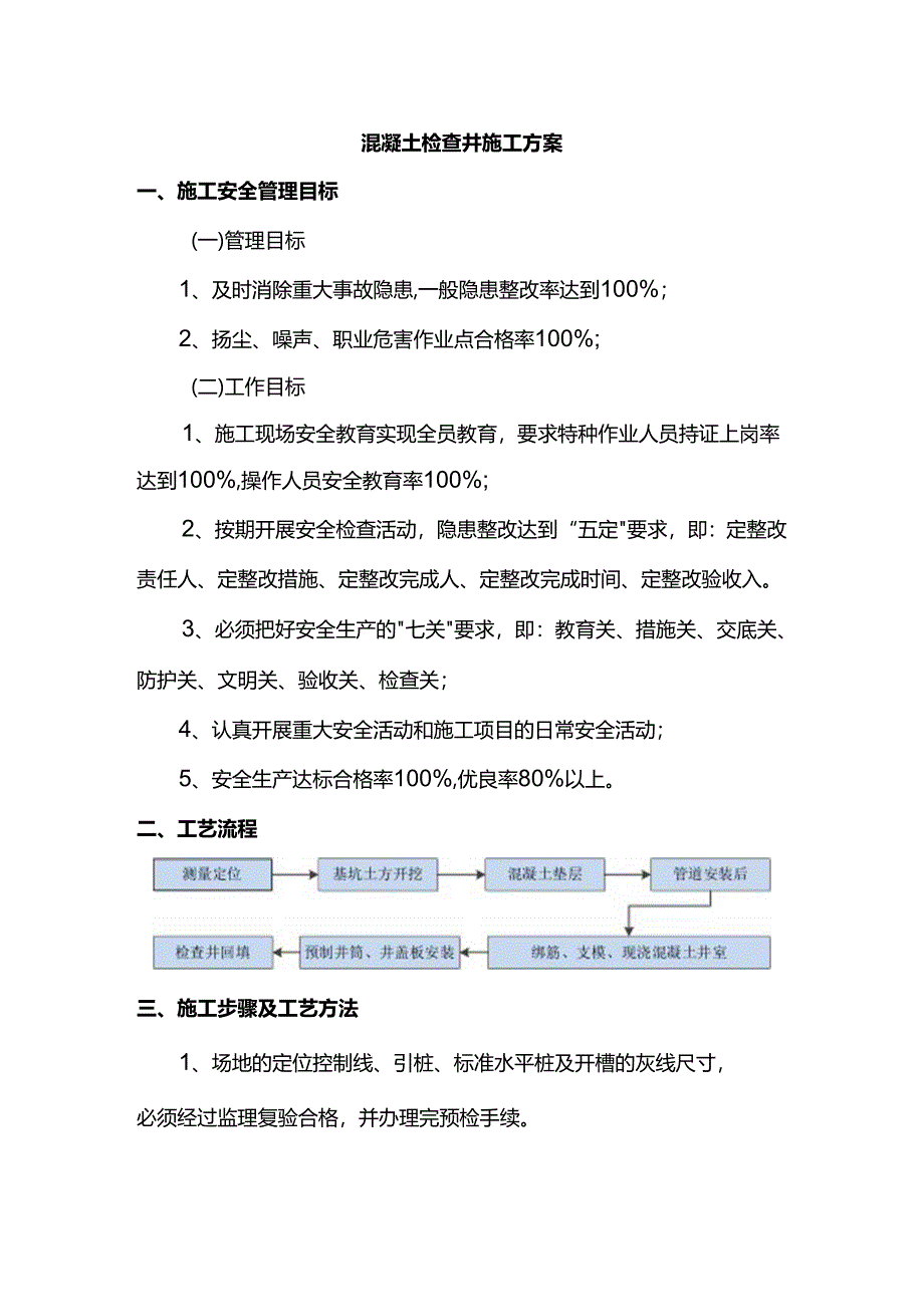混凝土检查井施工方案.docx_第1页