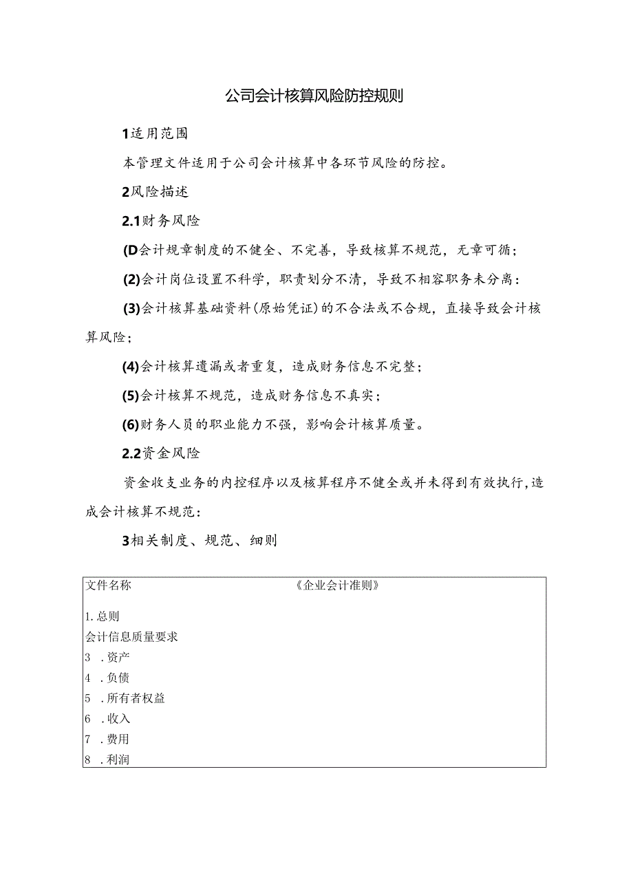 公司会计核算风险防控规则.docx_第1页