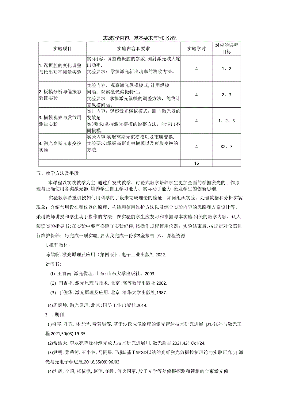 《激光原理与技术实验》教学大纲.docx_第2页