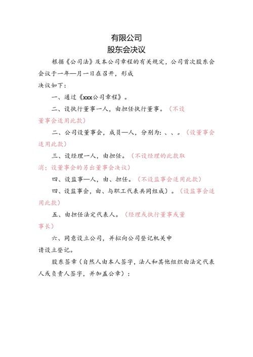 公司设立-股东会决议.docx