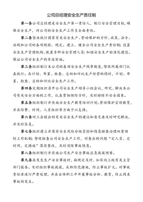 公司总经理安全生产责任制.docx