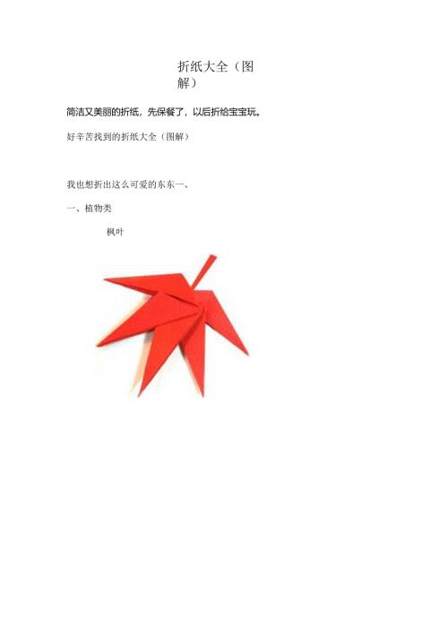 折纸大全图解折纸大全简单又漂亮.docx