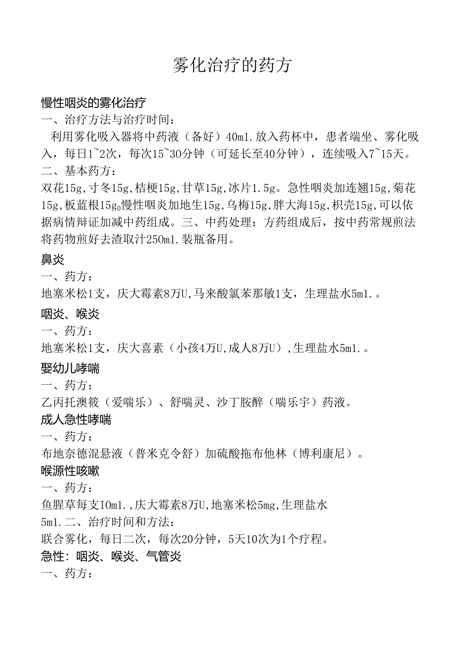 常见病症雾化配方用法.docx_第1页