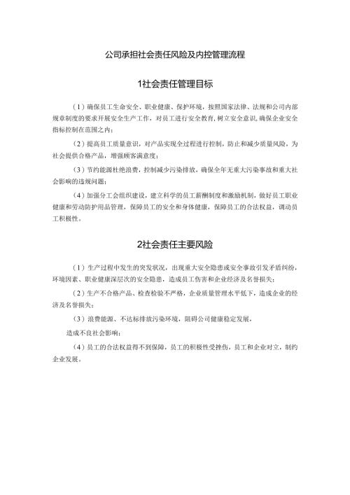公司承担社会责任风险及内控管理流程.docx