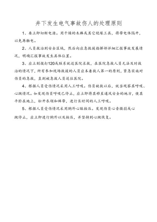 井下发生电气事故伤人的处理原则.docx