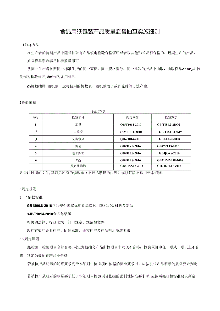 食品用纸包装产品质量监督抽查实施细则.docx_第1页