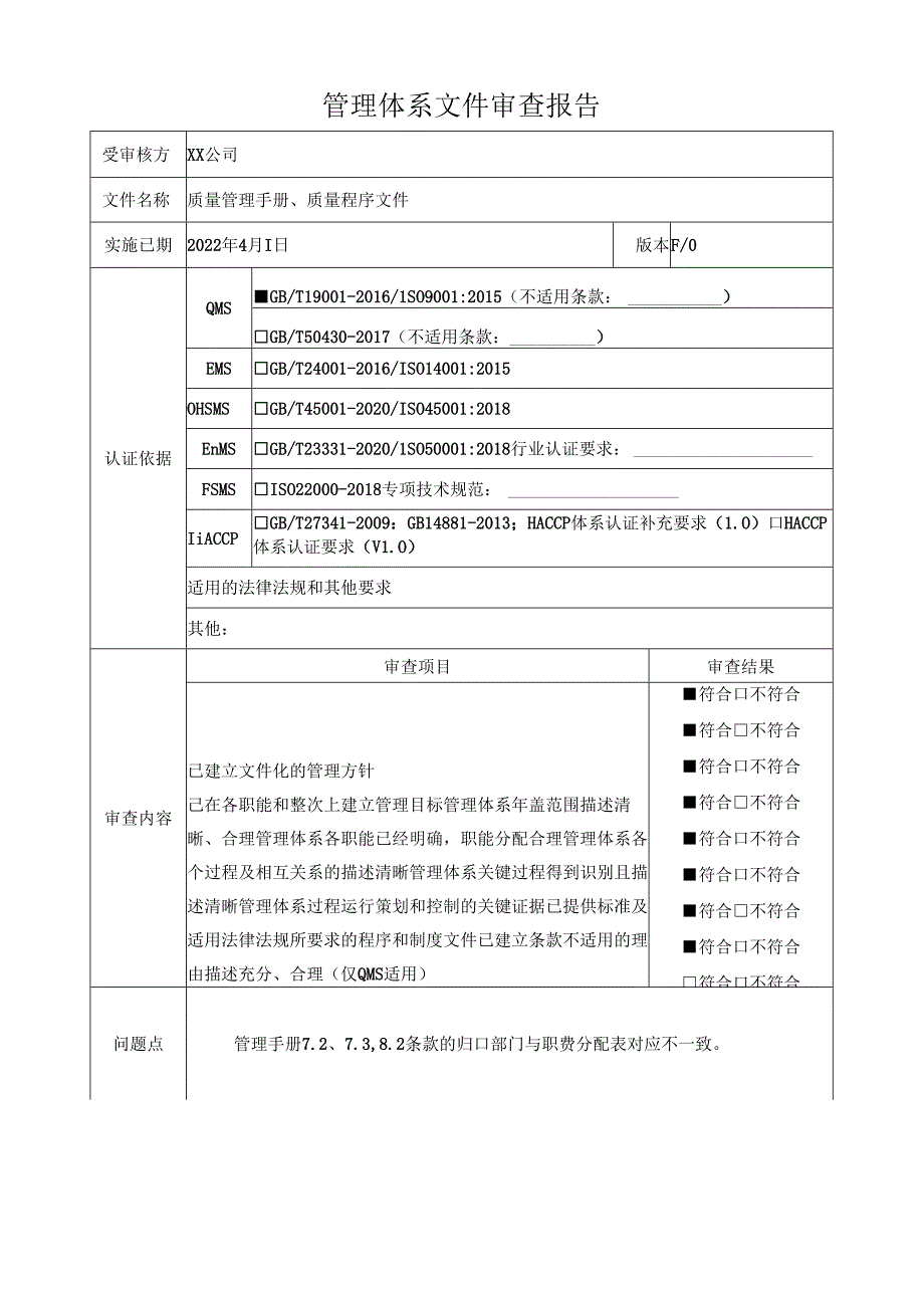 管理体系文件审查报告 JL-M-T-19-10 修改1.docx_第1页
