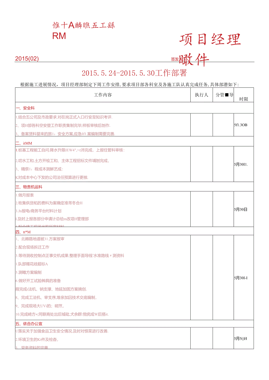 各科室周计划.docx_第1页