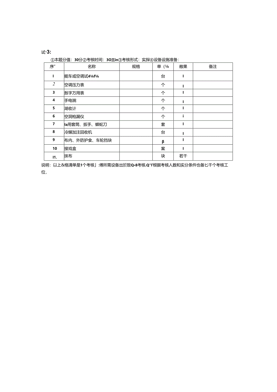 2024年山东省职业技能等级认定试卷 真题 汽车维修高级工考场准备通知单 (5).docx_第3页