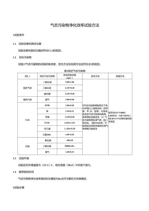 气态污染物净化效率试验方法.docx
