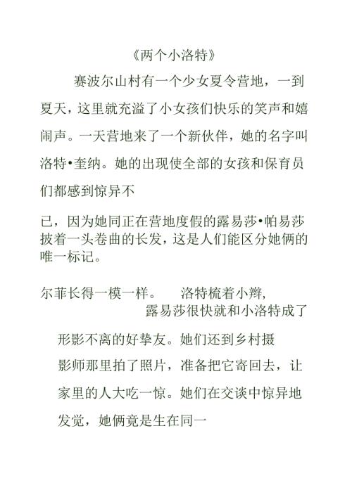 儿童小说两个小洛特.docx