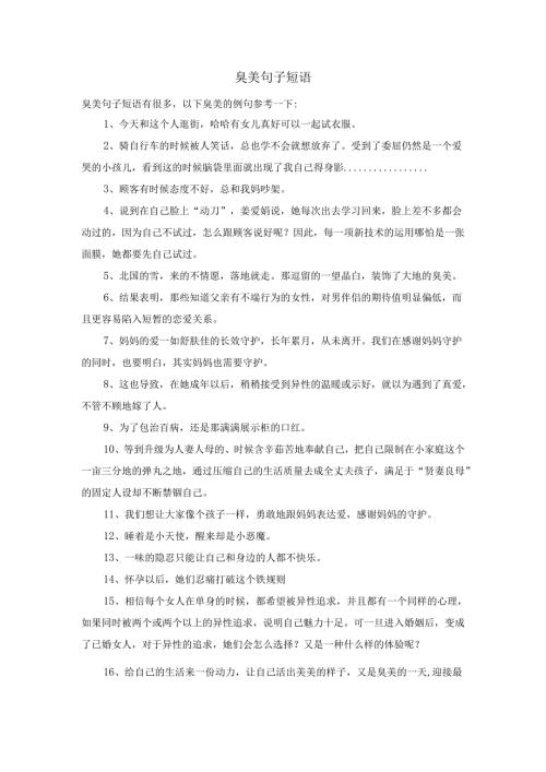 臭美句子短语.docx