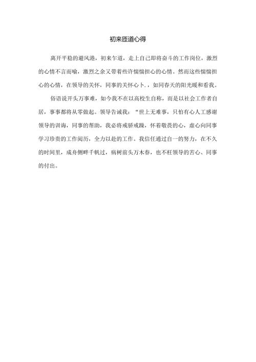 初来匝道心得.docx