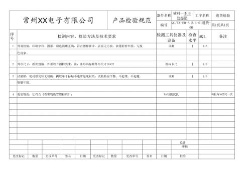 辅料-不干胶标贴进货检验标准.docx