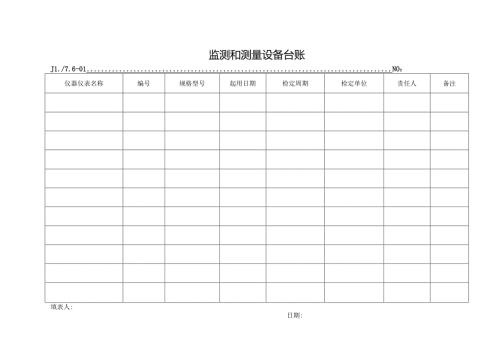 监视和测量设备台帐.docx