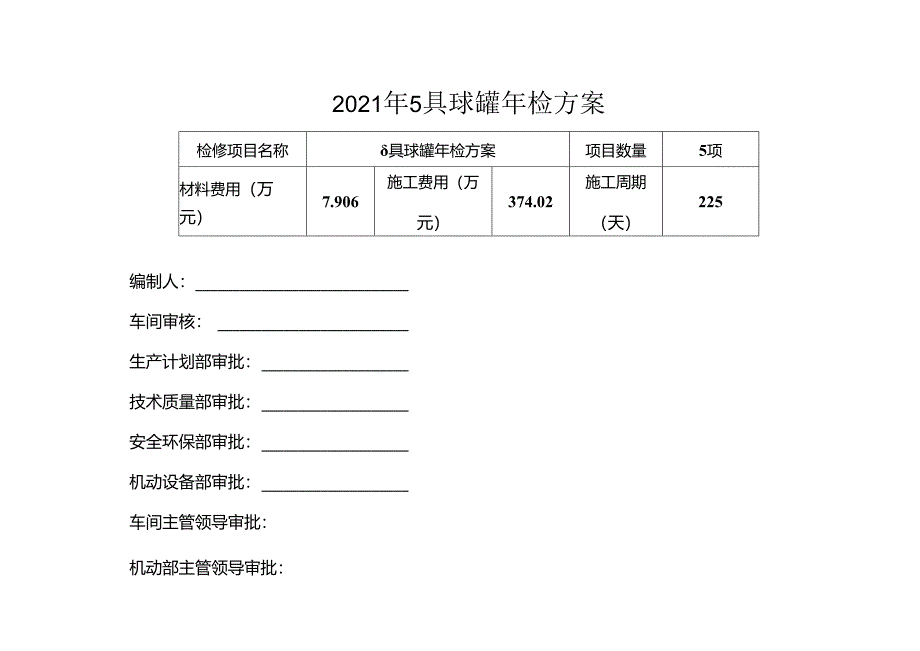 油品调和车间20xx年球罐年检方案.docx_第1页