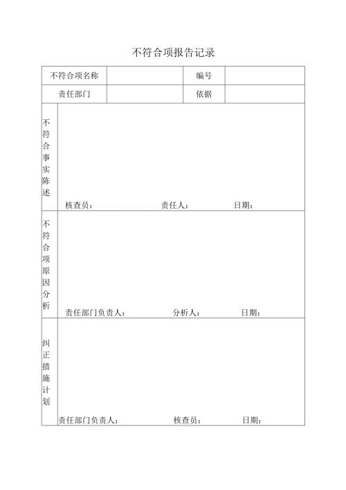 不符合项报告记录.docx