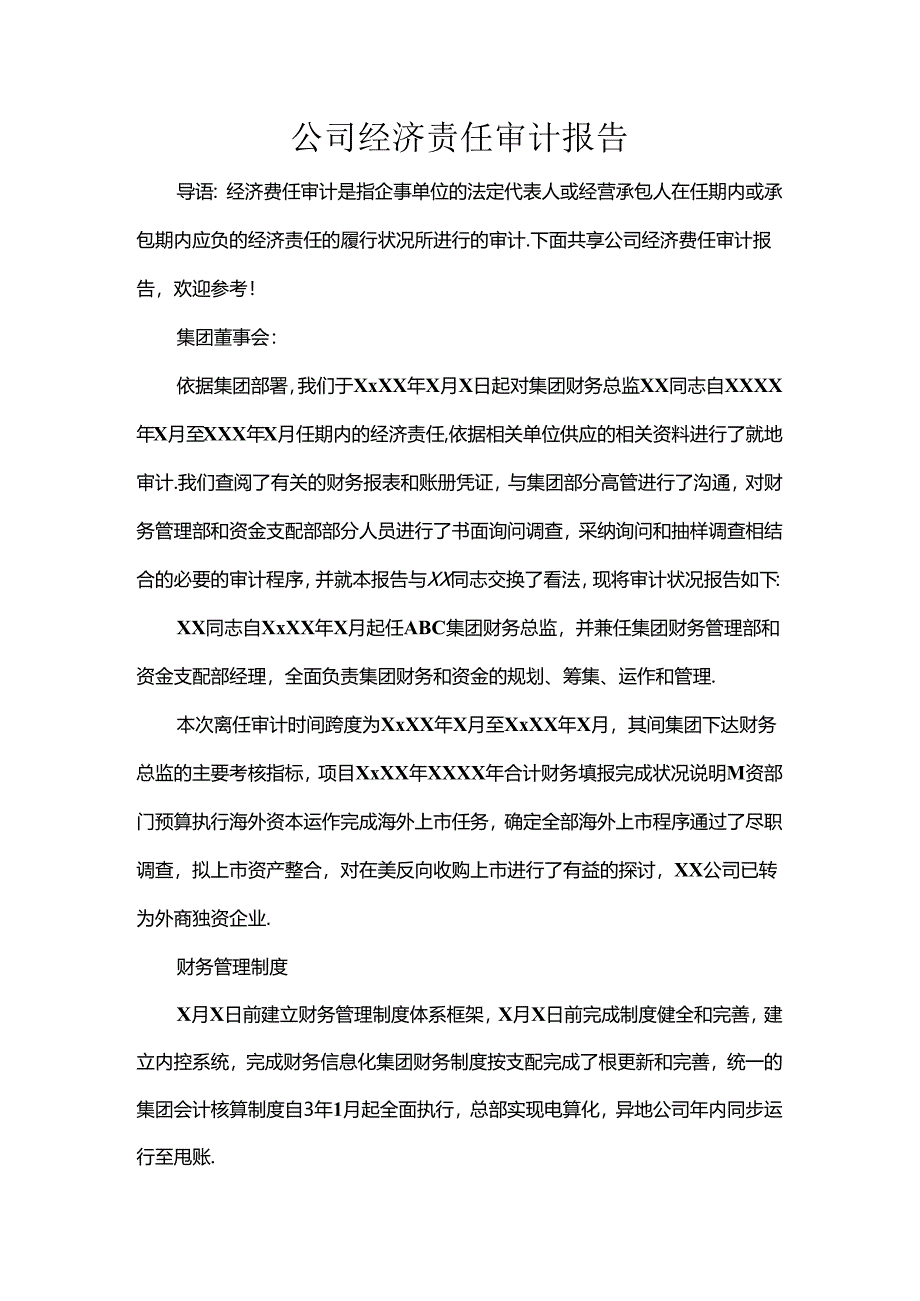 公司经济责任审计报告.docx_第1页