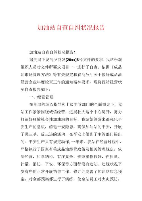 加油站自查自纠情况报告.docx