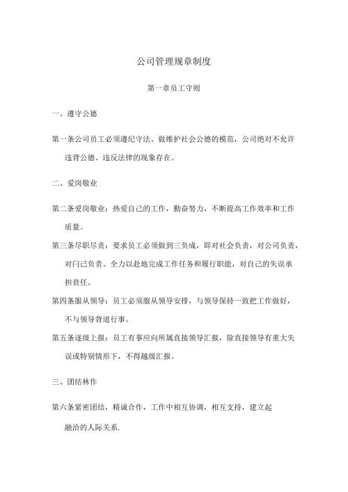 公司管理规章制度范文.docx