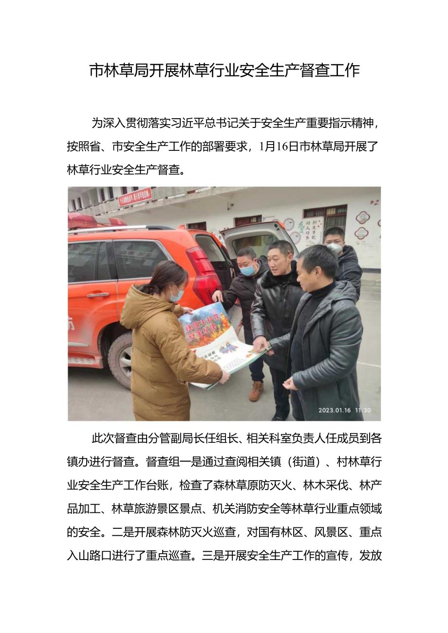 市林草局开展林草行业安全生产督查工作.docx_第1页