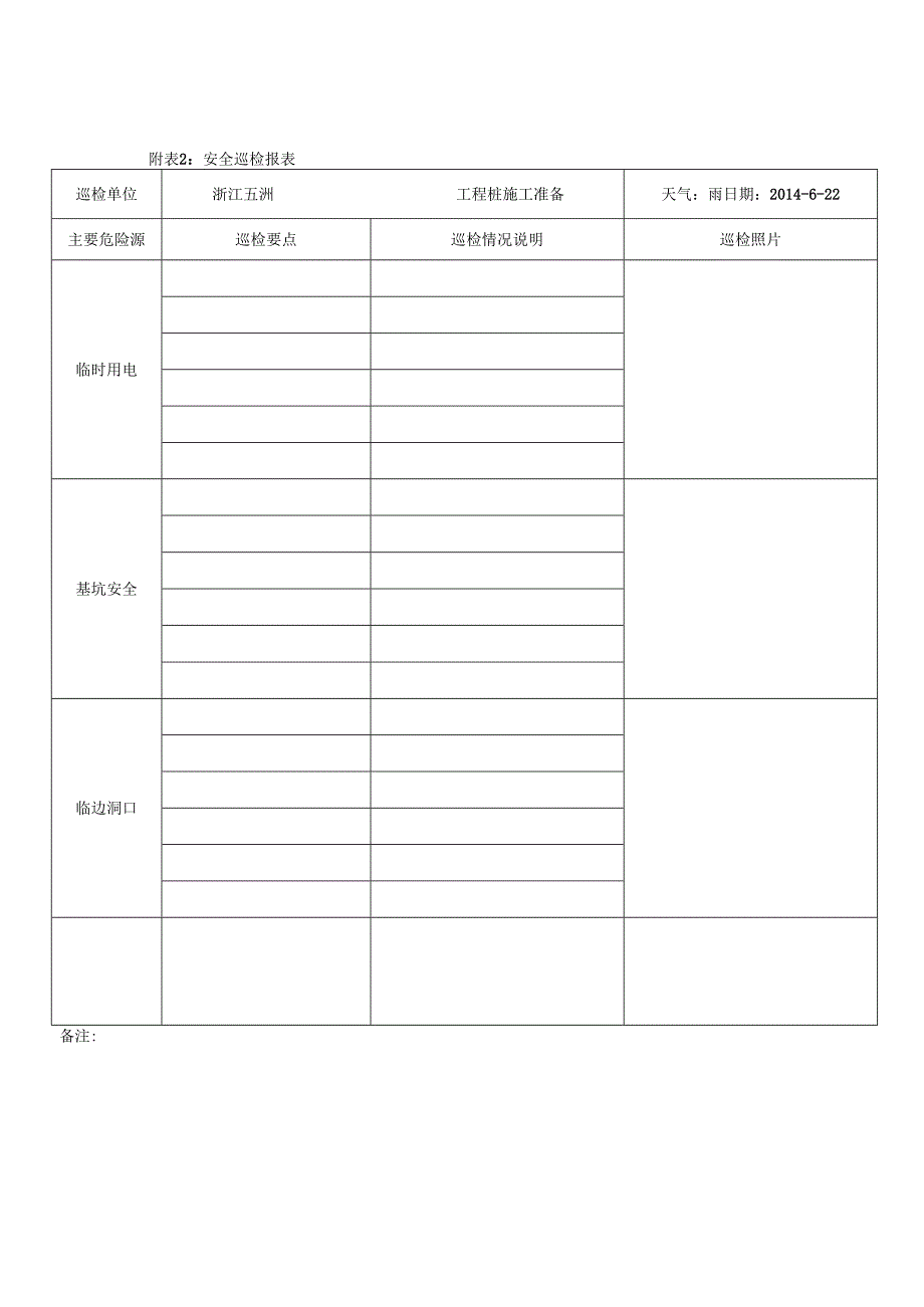 滨江广场三期日常巡查及安全巡查报表20140622.docx_第2页