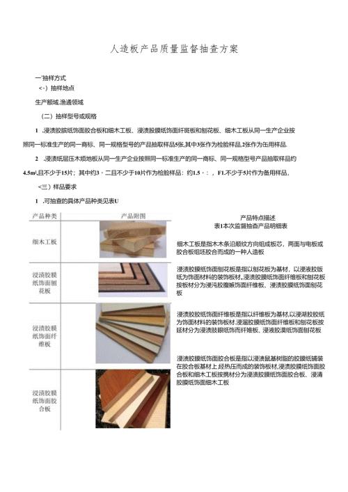 人造板产品质量监督抽查方案.docx