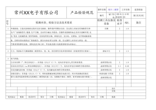 贴片二极管进货检验标准.docx