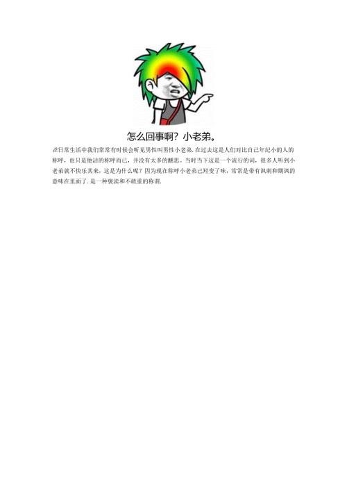 小老弟什么意思.docx