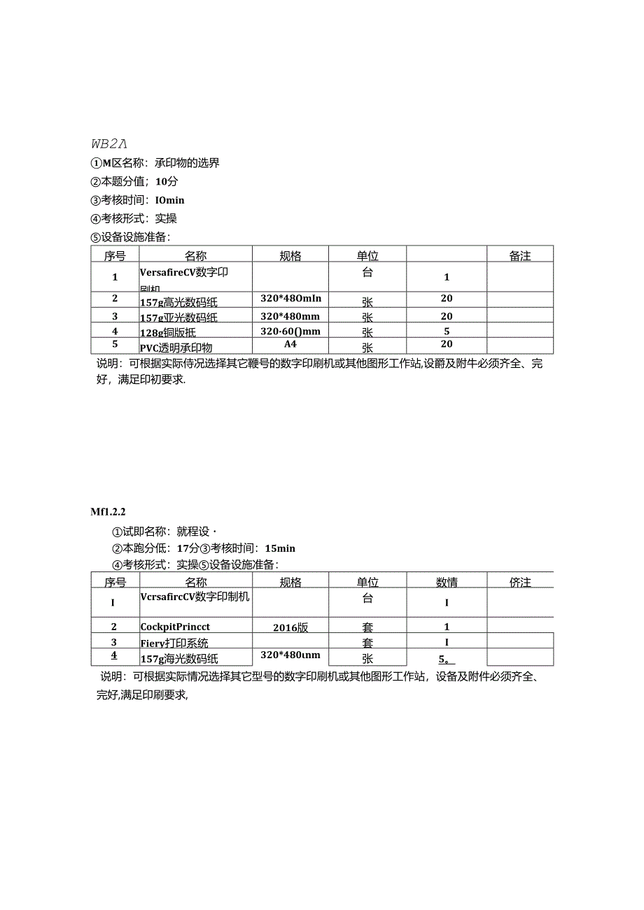 2024年山东省职业技能等级认定试卷 真题 印刷操作员（数字印刷员） 三级（中级）技能考核样题-考场准备通知单.docx_第3页
