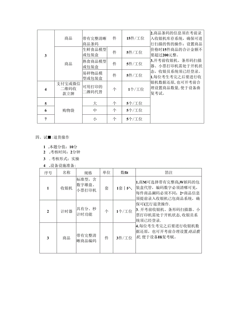 2024年山东省职业技能等级认定试卷 真题 收银员三级技能考核考场准备通知单003.docx_第2页