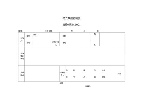 出差申请单（一）模板.docx