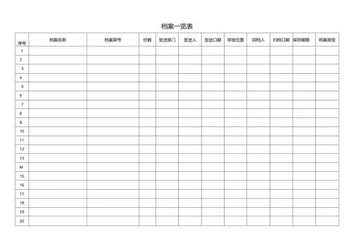 档案一览表（标准样本）.docx