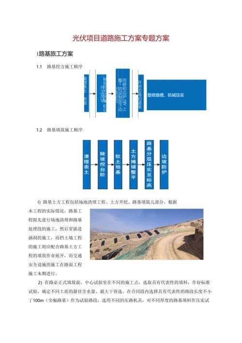光伏项目道路施工方案专题方案.docx