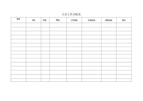 人员工作分配表.docx