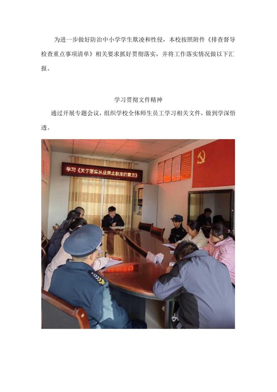 希望小学学生欺凌和性侵排查督导落实情况.docx_第1页