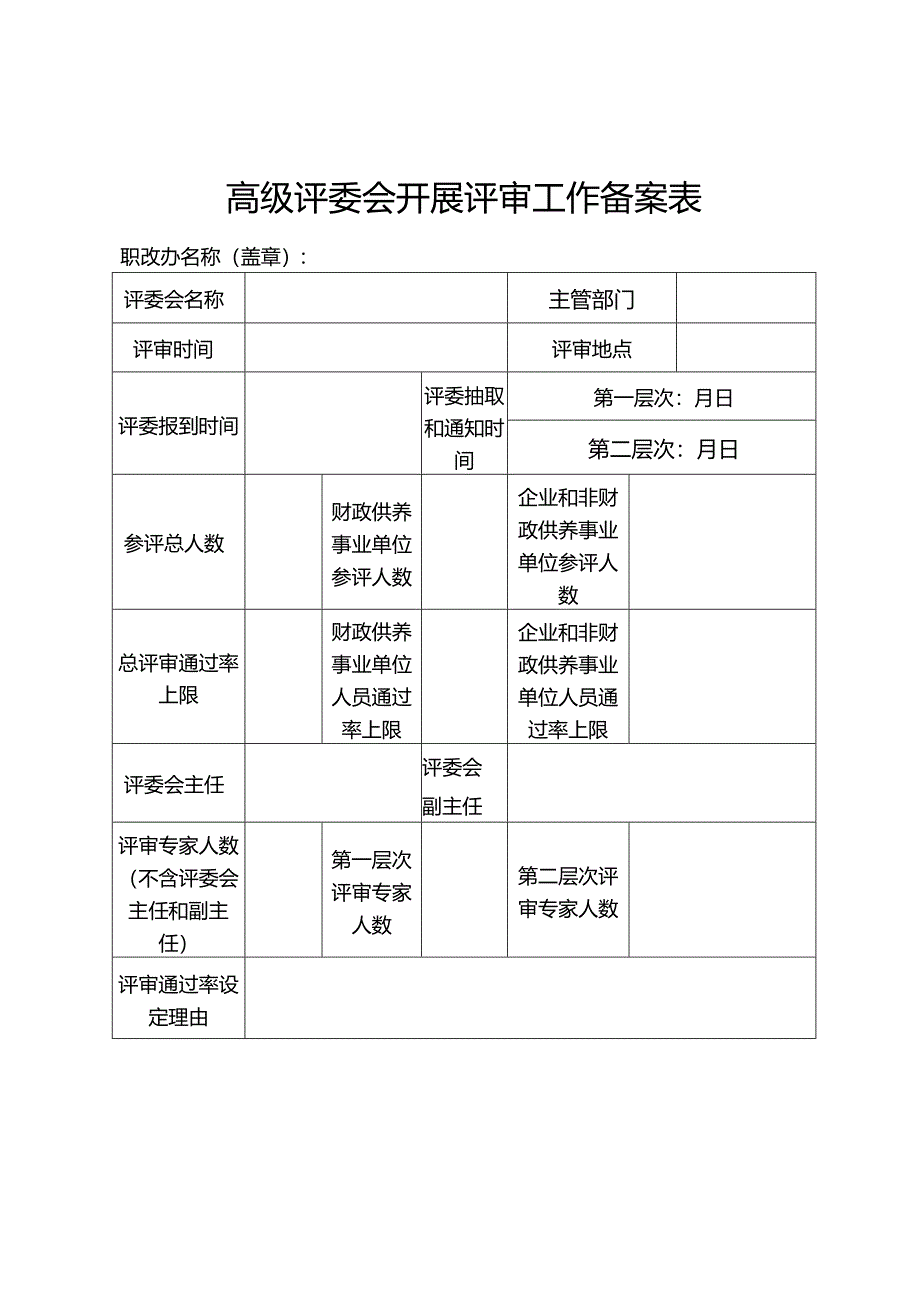 高级评委会开展评审工作备案表.docx_第1页