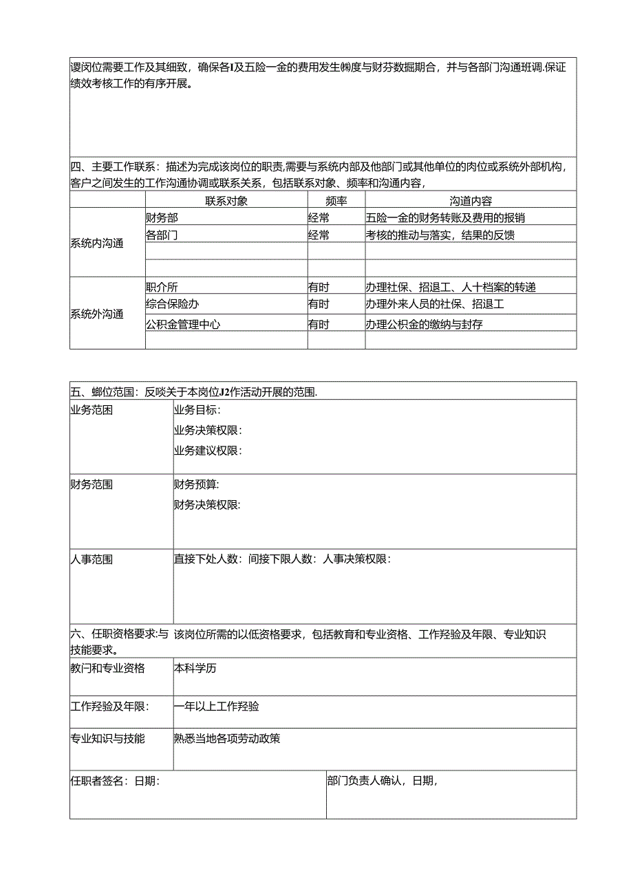 助理薪酬考核专员岗位说明书.docx_第2页