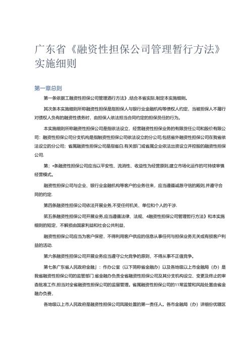 广东省的融资性担保公司管理暂行办法.docx