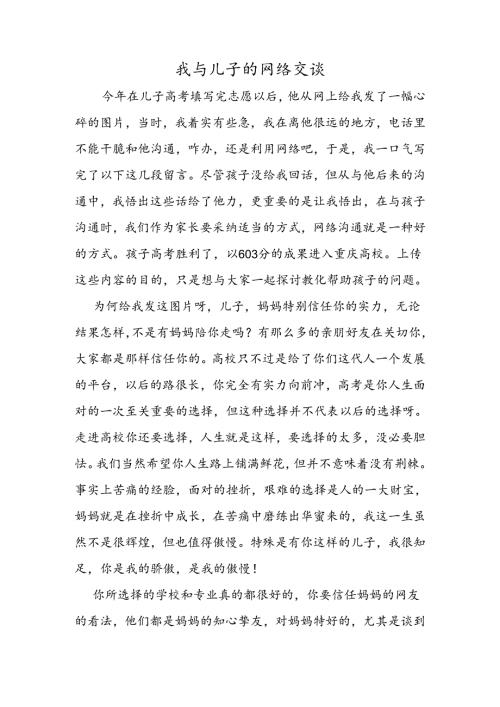 我与儿子的网络交谈.docx